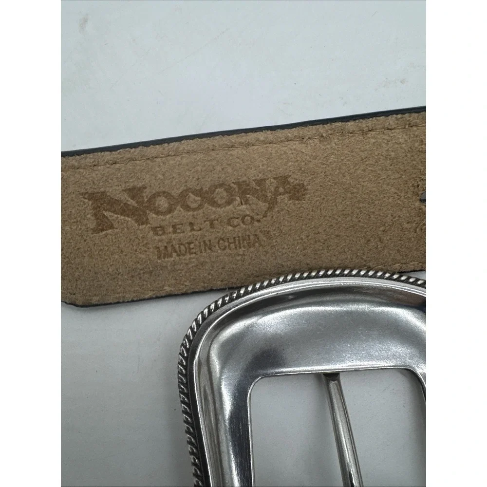 Nocona Men's Western  Classic Leather Gray Belt With Silver Buckle 36 Western